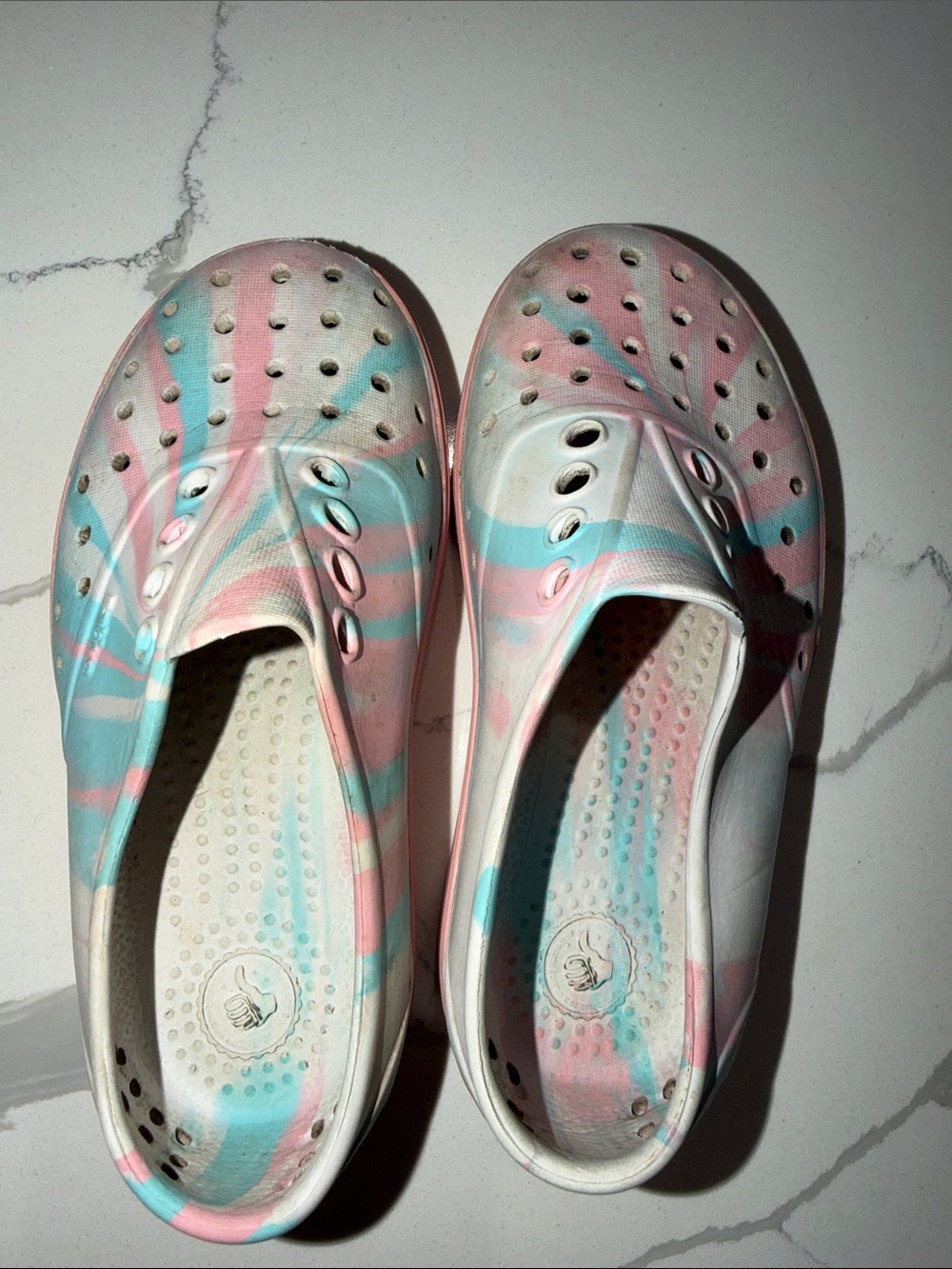 Native Kids Verona Water Shoes - Pastel Pink & Pastel Blue Swirl